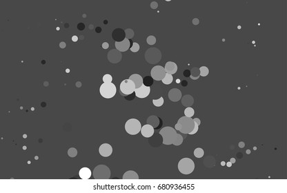 Dark Silver, Gray vector illustration which consist of circles. Dotted gradient design for your business. Creative geometric background in halftone style with colored spots.
