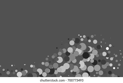 Dark Silver, Gray vector illustration which consist of circles. Dotted gradient design for your business. Creative geometric background in halftone style with colored spots.