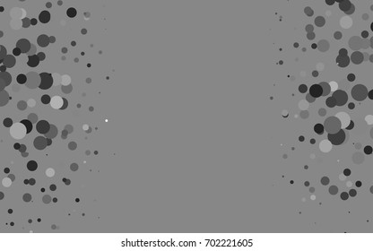 Dark Silver, Gray vector illustration which consist of circles. Dotted gradient design for your business. Creative geometric background in halftone style with colored spots.
