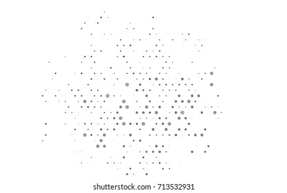 Dark Silver, Gray vector illustration which consist of circles. Dotted gradient design for your business. Creative geometric background in halftone style with colored spots.