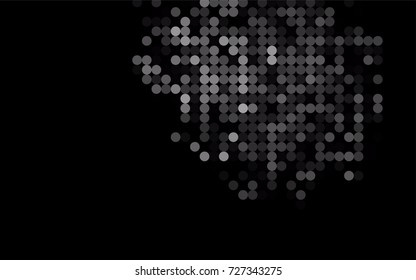 Dark Silver, Gray vector illustration which consist of circles. Dotted gradient design for your business. Creative geometric background in halftone style with colored spots.