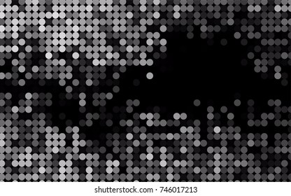 Dark Silver, Gray vector illustration which consist of circles. Dotted gradient design for your business. Creative geometric background in halftone style with colored spots.