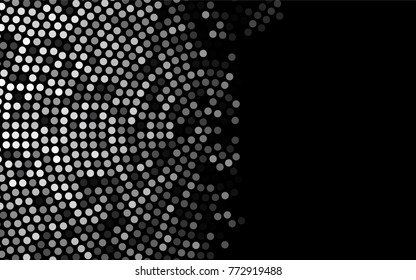 Dark Silver, Gray vector illustration which consist of circles. Dotted gradient design for your business. Creative geometric background in halftone style with colored spots.