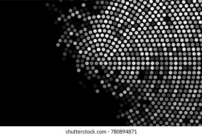 Dark Silver, Gray vector illustration which consist of circles. Dotted gradient design for your business. Creative geometric background in halftone style with colored spots.