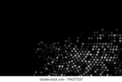 Dark Silver, Gray vector illustration which consist of circles. Dotted gradient design for your business. Creative geometric background in halftone style with colored spots.