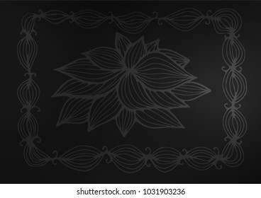 Dark Silver, Gray vector indian curved template. Colorful illustration in abstract style with doodles and Zen tangles. The template can be used as a background for cell phones.