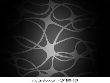 Dark Silver, Gray vector indian curved template. Blurred decorative design in Indian style with Zen tangles. The pattern can be used for coloring books and pages for kids.