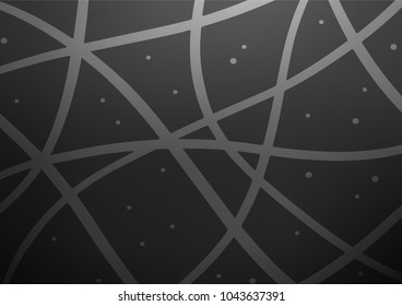 Dark Silver, Gray vector indian curved texture. Geometric doodle illustration in Origami style with gradient. The doodle design can be used for your web site.