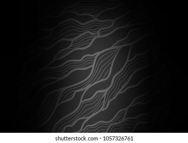 Dark Silver, Gray vector indian curved texture. Colorful illustration in abstract style with doodles and Zen tangles. A new texture for your design.