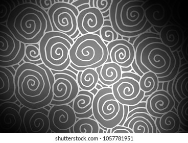 Dark Silver, Gray vector indian curved pattern. Ethnic elegant natural pattern with gradient. The doodle design can be used for your web site.