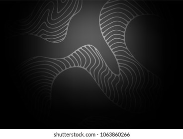 Dark Silver, Gray vector indian curved background. Blurred decorative design in Indian style with lines. The textured pattern can be used for website.