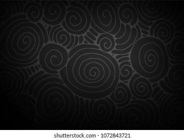 Dark Silver, Gray vector indian curved template. A vague abstract illustration with doodles in Indian style. The pattern can be used for coloring books and pages for kids.