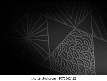Dark Silver, Gray vector indian curved pattern. Modern geometrical abstract illustration with doodles. The doodle design can be used for your web site.
