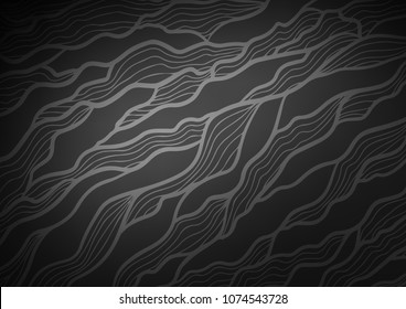 Dark Silver, Gray vector indian curved pattern. A completely new color illustration in doodle style. A completely new design for your business.