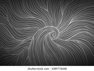 Dark Silver, Gray vector indian curved background. An elegant bright illustration with lines in Natural style. Hand painted design for web, wrapping, wallpaper.