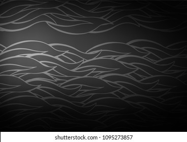 Dark Silver, Gray vector indian curved background. Decorative shining illustration with doodles on abstract template. The completely new template can be used for your brand book.