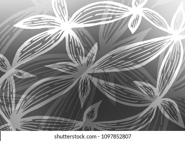 Dark Silver, Gray vector indian curved background. A vague abstract illustration with doodles in Indian style. Brand-new design for your business.