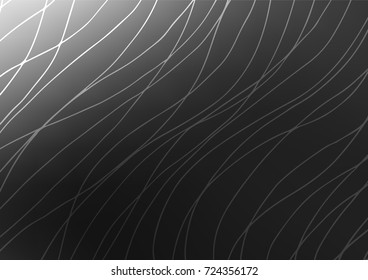 Dark Silver, Gray vector indian curved pattern. Colorful abstract illustration with lines in Asian style. A completely new template for your business design.