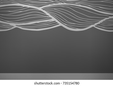 Dark Silver, Gray vector indian curved template. Colorful abstract illustration with lines in Asian style. The doodle design can be used for your web site.