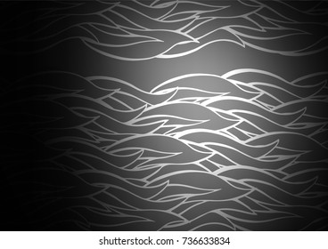 Dark Silver, Gray vector indian curved pattern. Geometric doodle illustration in Origami style with gradient. A completely new template for your business design.