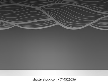 Dark Silver, Gray vector indian curved template. Glitter abstract illustration with doodles and Zen tangles. The elegant pattern can be used as a part of a brand book.