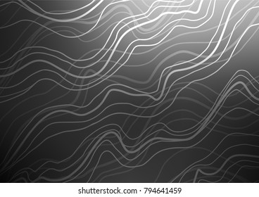 Dark Silver, Gray vector indian curved texture. Creative illustration in blurred style with doodles and Zen tangles. The doodle design can be used for your web site.