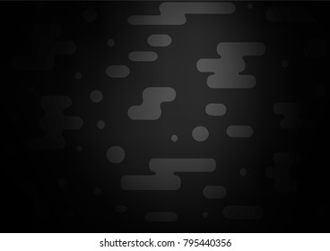 Dark Silver, Gray vector indian curved texture. Geometric doodle illustration in Origami style with gradient. The pattern can be used for coloring books and pages for kids.