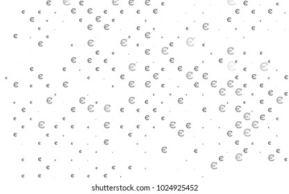 Dark Silver, Gray vector layout with banking symbols. Shining illustration with signs of Euro on abstract template. Smart design for your business advert of economic, wealth.