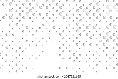 Dark Silver, Gray vector layout with banking symbols. Blurred design in simple style with symbols of Euro. The pattern can be used as ads, poster, banner for payments.