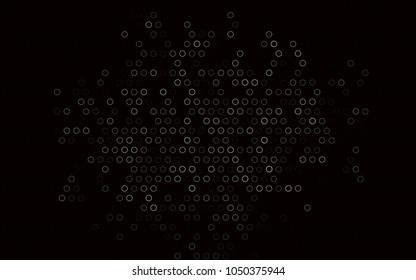 Dark Silver, Gray vector  layout with circle shapes. Illustration with set of shining colorful abstract circles. Pattern can be used as texture of water, rain drops.
