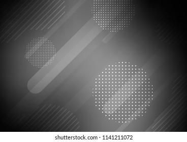 Dark Silver, Gray vector layout with flat lines and dots. Blurred decorative design in simple style with lines, circles. The template can be used as a background.