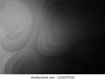 Dark Silver, Gray vector layout with flat lines. Decorative shining illustration with lines on abstract template. Best design for your ad, poster, banner.