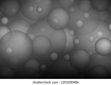 Dark Silver, Gray vector layout with circle shapes. Blurred bubbles on abstract background with colorful gradient. Pattern can be used as texture of water, rain drops.
