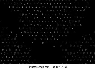 Dark silver, gray vector layout with latin alphabet. Abstract illustration with colored latin alphabet. Template can be used as a background for ads of typography.