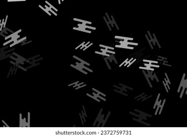 Dark Silver, Gray vector layout with flat lines. Shining colored illustration with narrow lines. Pattern for business booklets, leaflets.