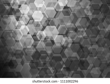 Dark Silver, Gray vector low poly template. Colorful illustration in abstract style with gradient. The best hexagonal design for your business.