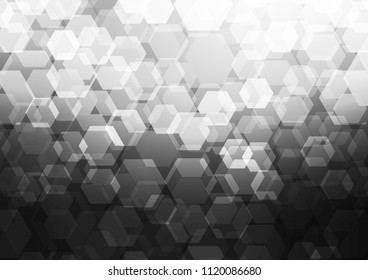 Dark Silver, Gray vector low poly template. Shining colored illustration in a Brand new style. hexagonal pattern for your business design.