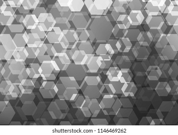 Dark Silver, Gray vector low poly pattern. Shining colored illustration in a Brand new style. The best hexagonal design for your business.
