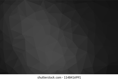 Dark Silver, Gray vector low poly texture. Triangular geometric sample with gradient.  Triangular pattern for your business design.