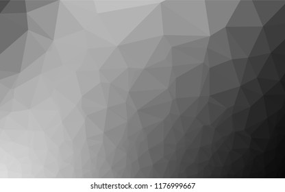 Dark Silver, Gray vector low poly cover. Shining illustration, which consist of triangles. Brand new design for your business.