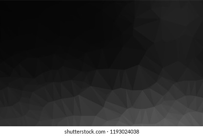 Dark Silver, Gray vector low poly cover. Shining illustration, which consist of triangles. A completely new template for your business design.