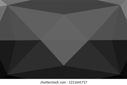 Dark Silver, Gray vector low poly cover. Triangular geometric sample with gradient.  The template can be used as a background for cell phones.