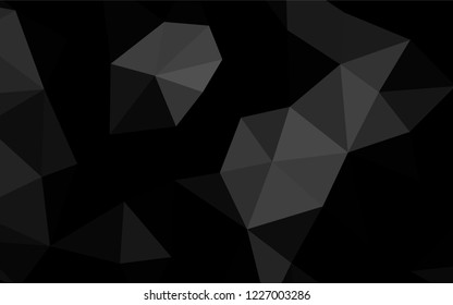 Dark Silver, Gray vector low poly cover. Triangular geometric sample with gradient.  The completely new template can be used for your brand book.