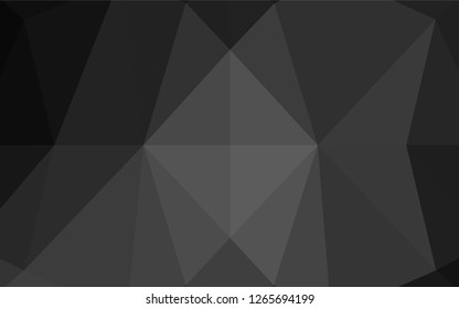Dark Silver, Gray vector low poly layout. Triangular geometric sample with gradient.  The template can be used as a background for cell phones.
