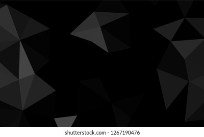 Dark Silver, Gray vector low poly texture. Triangular geometric sample with gradient.  Triangular pattern for your business design.