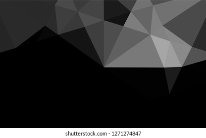Dark Silver, Gray vector low poly cover. Triangular geometric sample with gradient.  Brand new design for your business.