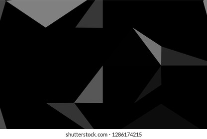 Dark Silver, Gray vector low poly cover. Triangular geometric sample with gradient.  The textured pattern can be used for background.