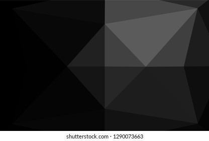 Dark Silver, Gray vector low poly cover. Triangular geometric sample with gradient.  A new texture for your design.