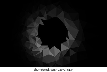 Dark Silver, Gray vector low poly layout. Shining illustration, which consist of triangles. Template for a cell phone background.