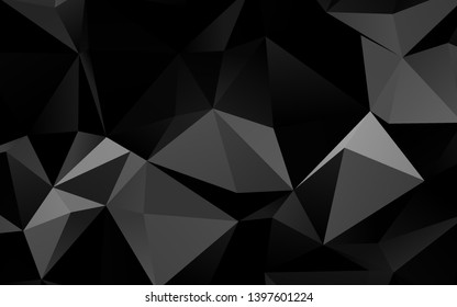 Dark Silver, Gray vector low poly texture. Creative illustration in halftone style with gradient. Template for your brand book.